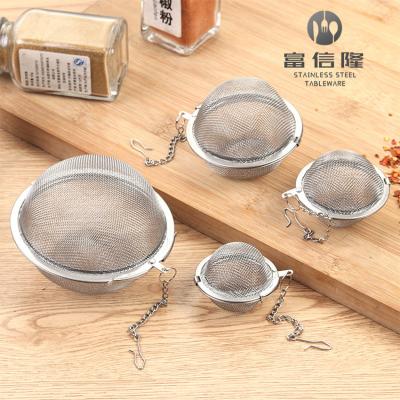 China 304 Mesh Belt Chain Stainless Steel Household Soup Weibao Tea Infuser Filter Seasoning Ball Stocked for sale