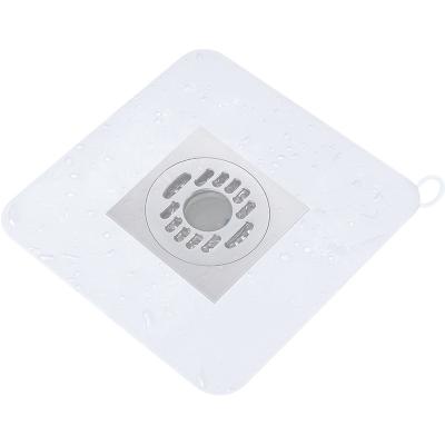 China Modern Silicone Floor Square Thicken Drain Mat Sewer Sealing Ring Kitchen Bathroom Toilet Air Freshener Floor Cover Sink Water Outlet Home for sale