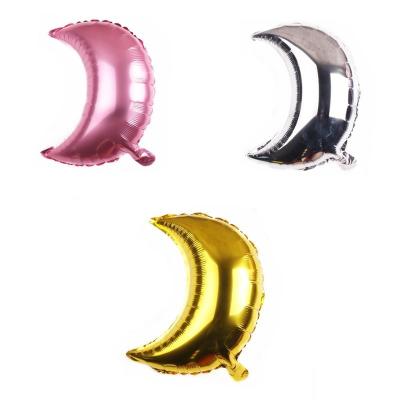 China 18 inch gold festival decoration and sliver moon shape foil balloon decorations for sale