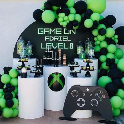 China Festival Decoration Green And Black Balloons 104pcs In One Set Birthday Balloons Set Party Decorations for sale