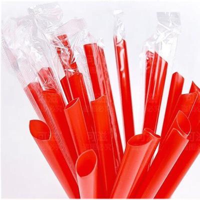 China Durable Temperature: -20 to 120C to Plastic Red Straw 6mm Diameter 23cm Long for sale