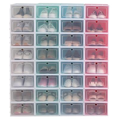 China Giant Stackable Clear Acrylic Organizer Case Container Box BPA Free Plastic Shoe Storage Folding Modern Factory Wholesale for sale