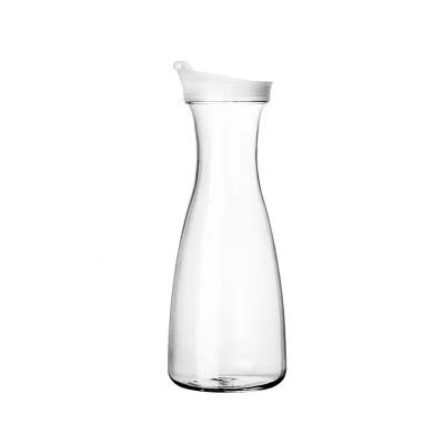 China Juice Lemon Brazil Milk Bottle 1000ML Beverage Jug Viable Free Transparent Glass Water Bottle With Lid for sale