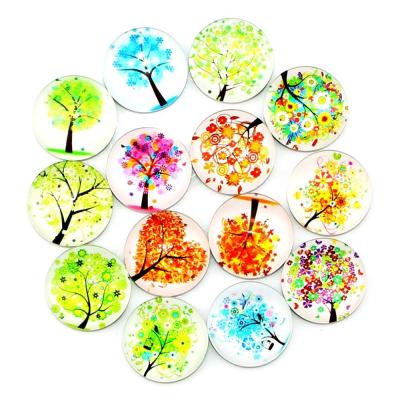 China Shape Tree Abstract Fridge Magnets Decorative Glass Fridge Magnet Set of 14 Pack Glass Fridge Magnets for sale