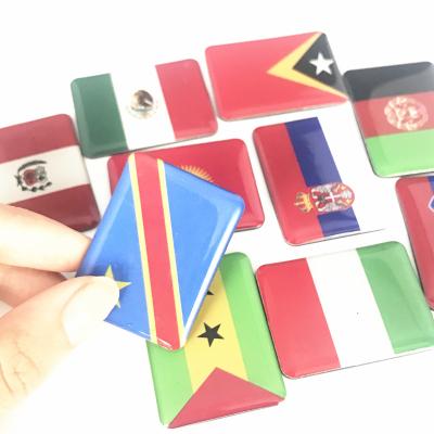 China Shape Custom Different Countries 3D Crystal Glass Epoxy Fridge Magnet Country Flags Fridge Magnet For Souvenir for sale