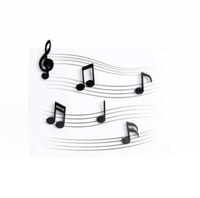 China Shape 6 PCS In One Set Colorful 3D Music Notes PVC Fridge Magnet Sticker For Home for sale