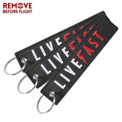 China Ride To Live Fashion Key Chain Black FAST LIVE Key Holder For Cars And Motorcycles Car Key Chains Remove Before Flight for sale