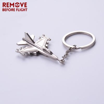 China Remove Before Flight Key Chain Remove Before Flight Creative Fighter Aircraft Key Chain For Aviation Gifts Metal Flat Key Chain for sale