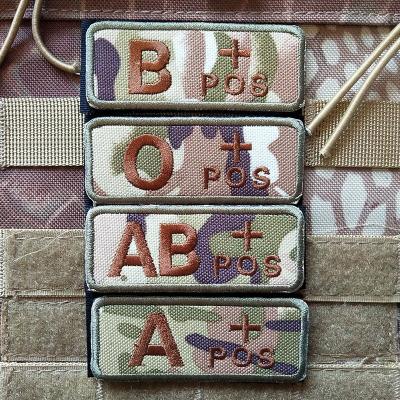 China 3D Multicam OCP Blood Type Patch A Positive With Brown Embroidery for sale