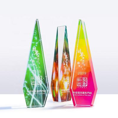 China Health Care Institutes New Style k9 Crystal Iceberg Award Trophy Prize Color Draw UV Presentation for sale