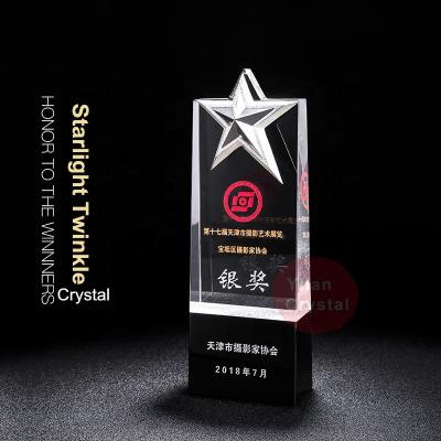 China Health Care Institutes Fashion Newcomer Crystal Star Award Trophy For School Sports Festival for sale