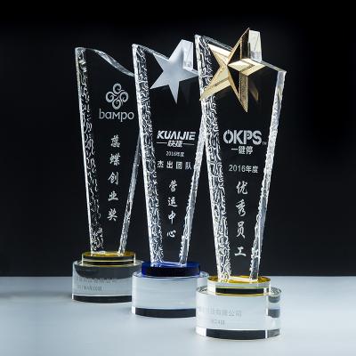 China Health Care Institutes Wholesale Star Reward Trophy Crystal Prize For Award Presentation Gift for sale