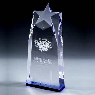 China Europe Wholesale Star Glass Crystal Company Year-End Trophy Award for sale