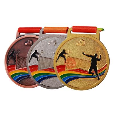 China Wholesale Africa ready to ship popular hanging gold bronze silver medals mask metal medal for badminton competition gift MOQ 1pc for sale