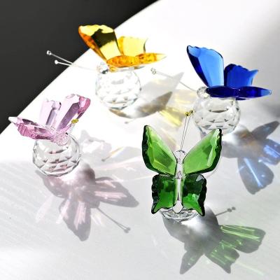 China Creative Crystal Colorful Glass Butterfly European Europe Wedding Art Style Personalized Souvenir Gift for sale