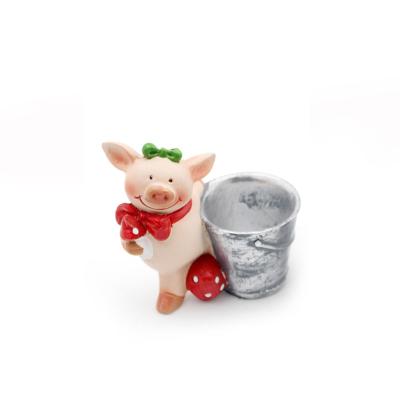 China Animal World Home Office Custom Gift Cute Small Pigs Sculpture Decoration Resin Lucky Pig for sale