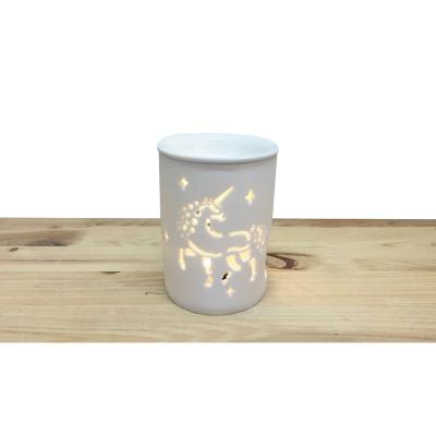 China Decoration Personalized White Ceramic Oil Burner Nordic Modern Wedding Decoration Unicorn Aroma for sale