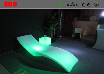 China Swimming Pool LED Light Bed Plastic Chaise Lounge Chair Green Color for sale