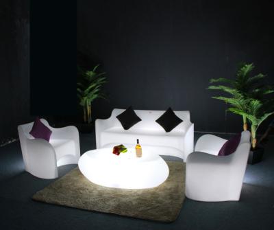 China Illuminated Glow LED Plastic Garden Table And Chairs For Bar KTV Party Decoration for sale