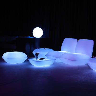 China Illuminated Glow LED Table And Chairs Plastic Lighted Pillow Chair Sofa Durable for sale