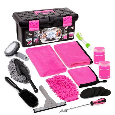 China Car Wahing Portable car cleaning Care accessories tools kit set car wash Towel Brush car wash cleaning set for sale