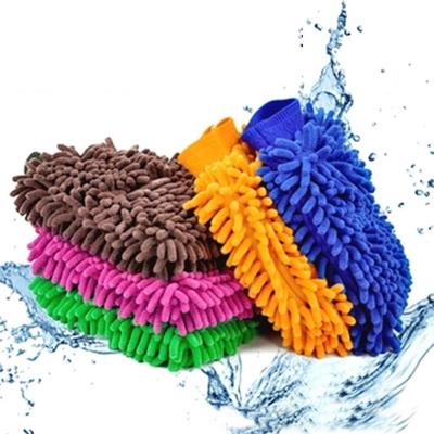 China Best Quality Eco-Friendly Chenille Car Wash Glove Car Wash Gloves Magic Cleaning Glove for sale