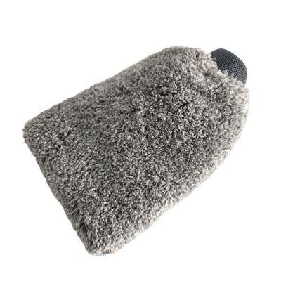 China Custom Car Wash Glove Microfiber Car Wash Mitt Auto Detailing Cleaning Mitt Coral Car Wash Mitt for sale