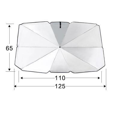 China Logo Car Sunshade Retractable Windscreen UV Lowering Foldable Customized Shade Of Car Interior Temperatures for sale