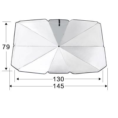 China Titanium Car Sunshade Inner UV Proof Silver Car Umbrella Sunshade Car Windshield Sunshade UV Lowering Front Umbrella for sale