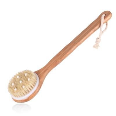 China Massage stiffens TREESMILE small bath brush bristle massage body brush OEM logo natural dry bamboo stiff brushes plant good quality for sale