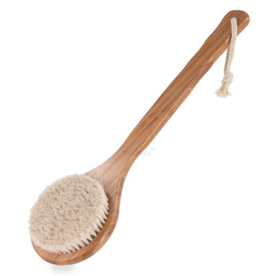 China All OEM Logo Natural Bamboo Bristle Brush TREESMILE Massage Shower Brush Hair Natural Bath Brush Bamboo Bristle Brush Have Good Quality Running Factory for sale