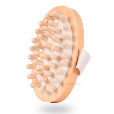 China TREESMILE Air Cushion Natural Wood Brush Easy Massage Small Spa Body Brushes Custom Logo Gift Voucher For Your Brand Promotio Gift for sale