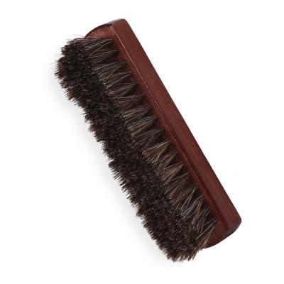 China Dry Brush Body Or Scrub Body Shoe Brush Eco - Friendly Solid Useful Horse Hair Brush Wood Color Long Stiffen Soft Clean Shoes Brushing Treesmile OEM Logo for sale