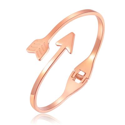 China 2022 Fashion Hinge Women's Bracelet Stainless Steel TRENDY Rose Gold Arrow Bracelet for sale