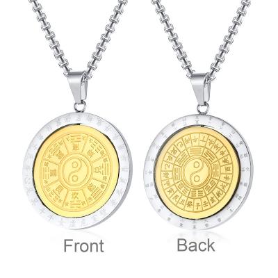 China Chinese Solar Degree Ying Yang Bagua Rotatable Pendant 360 Terms Religious Religious Jewelry for sale