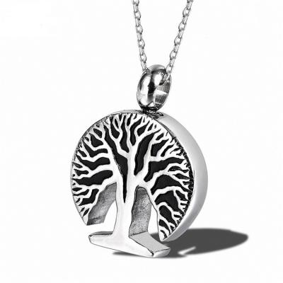 China Tree of Life Ashes Urn Pendant Necklace Stainless Steel Cremation Jewelry for sale