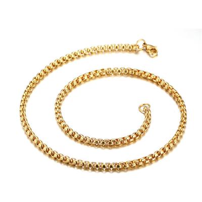 China Stainelss Necklace Jewelry Accessories 6mm Stainless Steel Steel Gold Rolo Chain for sale