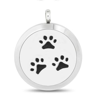 China TRENDY 25mm Aroma Essential Oil Diffuser Pendant Paws Design Necklace for sale