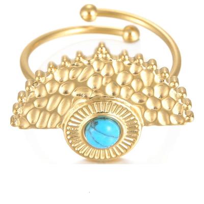 China 2022 new trend FASHIONABLE 18k gold plated turquoise ring for sale