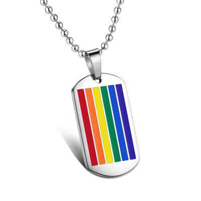 China LGBT Rainbow Pendant Necklace, Enamel Rainbow Charm Jewelry Necklace for LGBT for sale