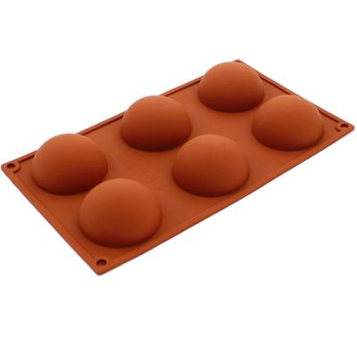 China New 6 Cavity Sustainable Sphere Semi Sustainable Sphere Chocolate Semicircle Silicone Cake Baking Mold for sale