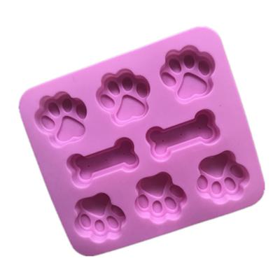 China Puppy in-1 Paw And Bone Silicone Molds Viable Food Grade 2 for Candy Chocolate Jelly Ice Cube Dog Treats for sale