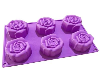 China Viable Wholesale Hand Bar Handmade 6 Cavity Flower Shape Silicone Soap Making Mold for sale