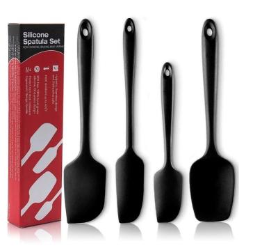 China Sustainable Custom High Quality BPA Free Kitchen Utensil Set Heat Resistant Silicone 4pcs Spatula Set for sale