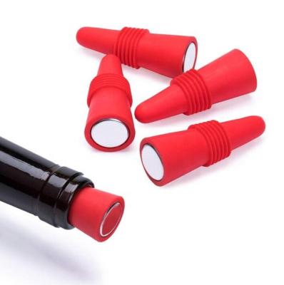 China Viable Hot Product Silicone Stainless Steel Wine Bottle Stopper And Beverage Reusable Bottle Stoppers for sale