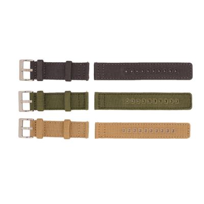 China New Fabric Product Electronic Accessories Customized Hot Selling Canvas Watch Band With Stainless Steel Buckle for sale