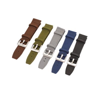 China Sandblasting Drop Shipping Professional Manufacturer Custom Genuine Luxury Canvas Watch Band Strap For Samsung Watch Bands for sale