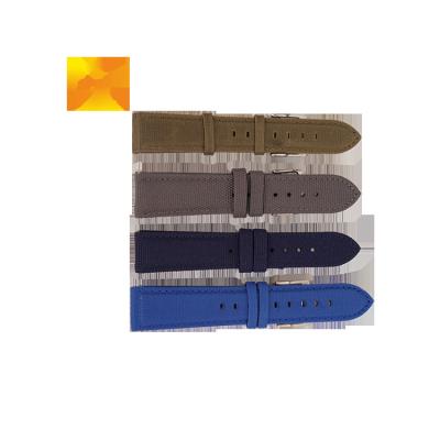 China Hot Selling Sandblasting Canvas Watch Strap 22mm Sailcloth Watch Band Strap 2 Pieces NATO Strap for sale