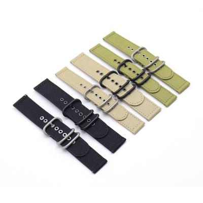 China Sandblasting Fabric Watch Band Custom Retro Printed 18Mm 20Mm 22Mm 24Mm Canvas Watch Band Strap Women for sale