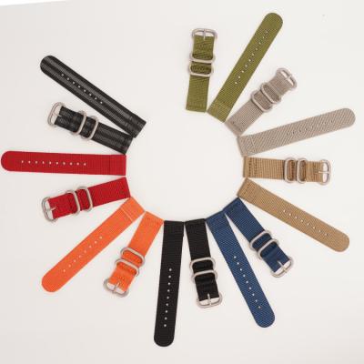 China Custom 18Mm 20Mm 22Mm 24Mm Width NATO Watch Strap Band Sport Nylon Watch Band Water Resistant With Stainless Steel for sale